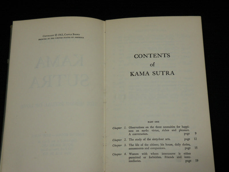 1963 KAMA SUTRA THE HINDU RITUAL OF LOVE BOOK VATSYAYANA - KD 7305