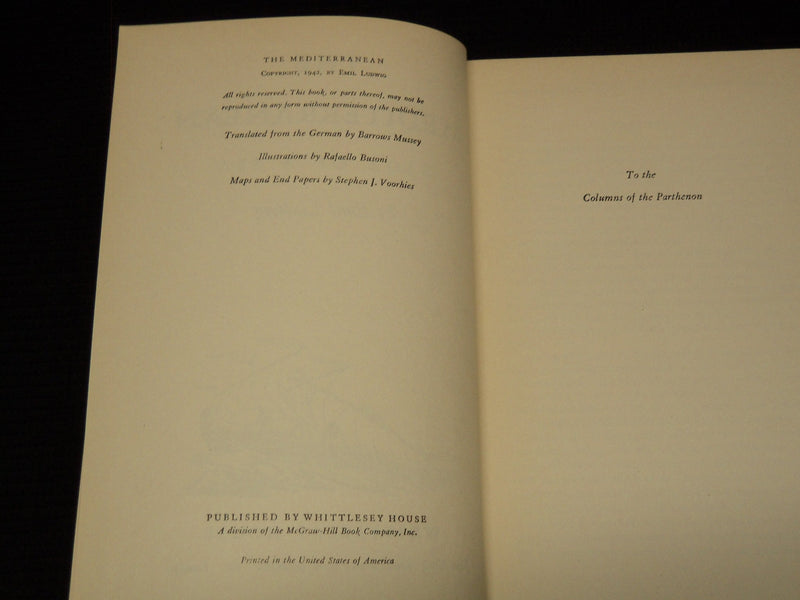 1942 THE MEDITERRANEAN SAGA OF A SEA BOOK BY EMIL LUDWIG - KD 7827
