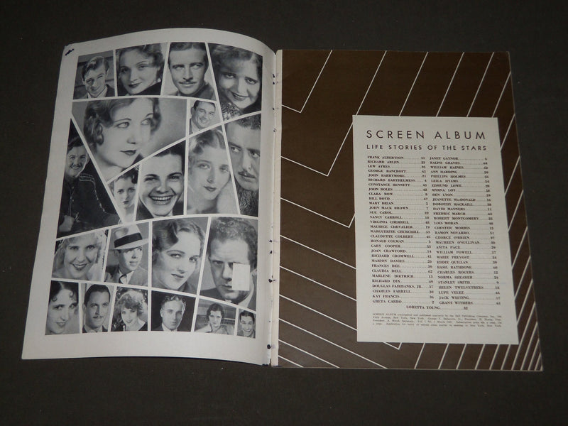 1931 MARCH SCREEN ALBUM MOVIE MAGAZINE VOLUME 1 NO. 1 - ANN HARDING COVER - M 29