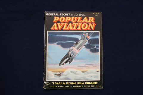 1938 MARCH POPULAR AVIATION MAGAZINE - CURTISS P-37 COVER - E 11330