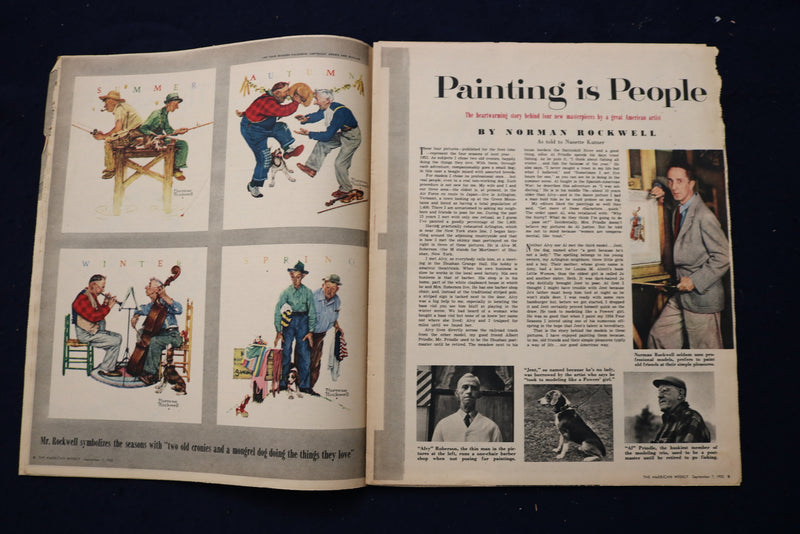 1952 SEP 7 AMERICAN WEEKLY MAGAZINE - ROCKWELL ARTICLE AND PHOTO - E 23234