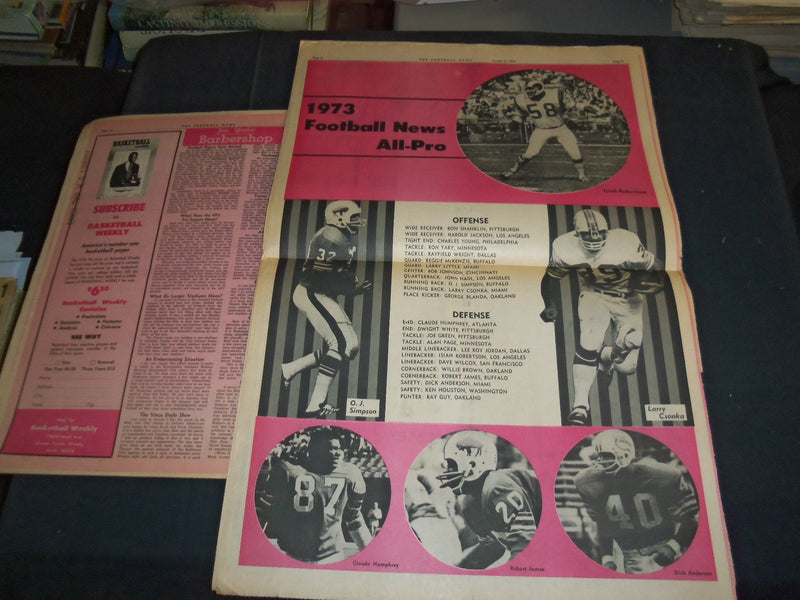 1973-1974 FOOTBALL NEWS NEWSPAPER - LOT OF 2 - NP 3514