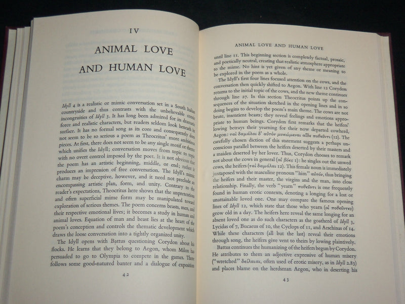 1967 THEOCRITUS' COAN PASTORALS A POETRY BOOK BY GILBERT LAWALL - KD 6665