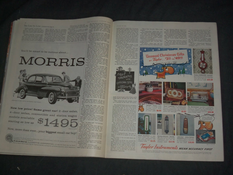 1958 NOVEMBER 29 THE SATURDAY EVENING POST MAGAZINE- ILLUSTRATED COVER- SP 2481L