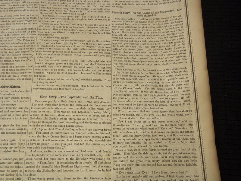 1850 DECEMBER 28 BOSTON MUSEUM NEWSPAPER - SNOW SQUEEN ANDERSEN - NP 9038
