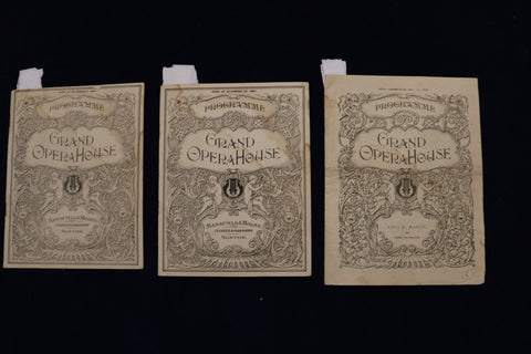 1894-1898 GRAND OPERA HOUSE PROGRAMMES - BOSTON - LOT OF 3 - K 1650