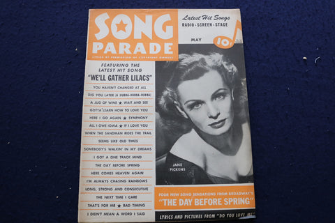 1946 MAY SONG PARADE MAGAZINE - JANE PICKENS COVER - E 9167
