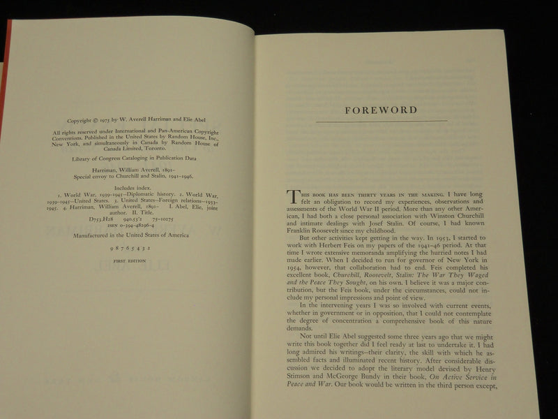 1975 SPECIAL ENVOY BOOK INSCRIBED BY W. HARRIMAN ABEL & ELIE ABEL - D 573