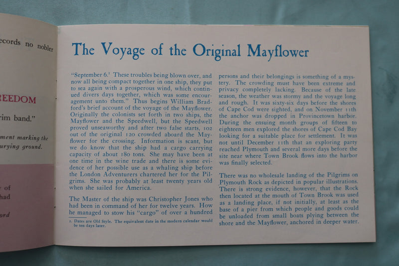 1960'S THE STORY OF MAYFLOWER II - OFFICIAL GUIDE BOOK - SOFTCOVER - K 3419