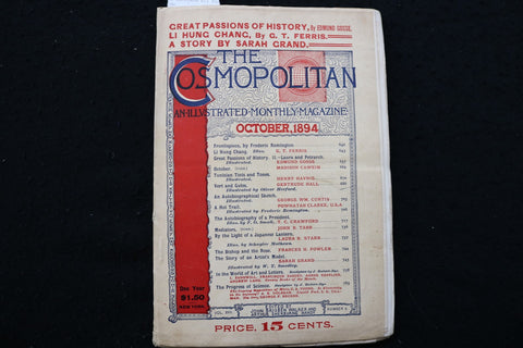 1894 OCTOBER THE COSMOPOLITAN MONTHLY MAGAZINE - REMINGTON - K 2926