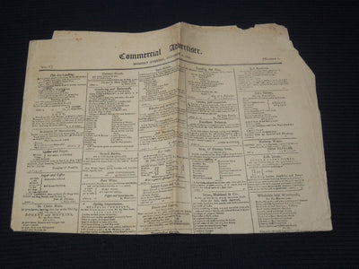 1797 OCTOBER 2 COMMERCIAL ADVERTISER NEWSPAPER - VOLUME 1 NO. 1 - NP 8952