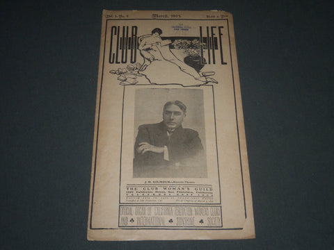 1905 MARCH CLUB LIFE WOMAN'S GUILD MAGAZINE - J. H. GILMOUR COVER - J 2578