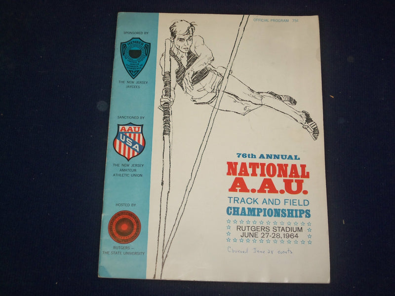 1964 JUNE 27-28 76TH ANNUAL AAU TRACK AND FIELD CHAMPIONSHIPS PROGRAM - B 6487