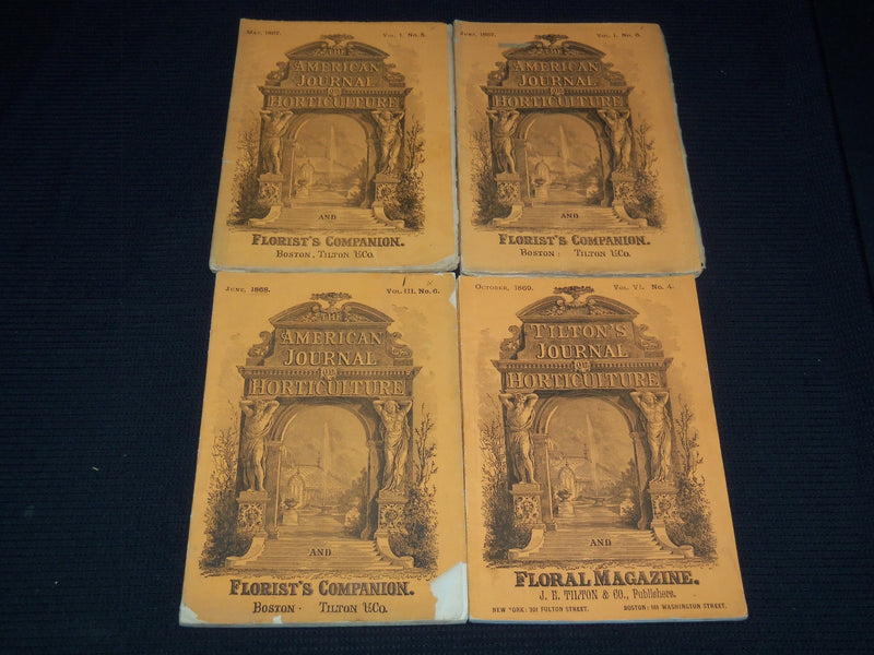 1867-1869 THE AMERICAN JOURNAL OF HORTICULTURE MAGAZINE LOT OF 4 - WR 54B