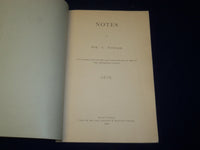1878 NOTES BY WM. C. FOWLER SOFTCOVER BOOK - HARTFORD - J 4412