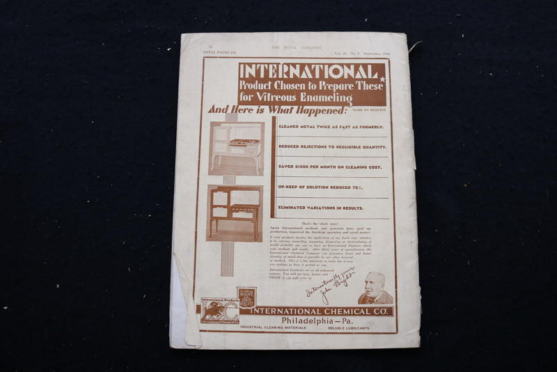 1930 SEPTEMBER THE METAL INDUSTRY MAGAZINE - SP 2617M