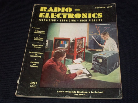 1954 OCTOBER RADIO ELECTRONICS MAGAZINE - COLOR TV ENGINEERS COVER - E 7132