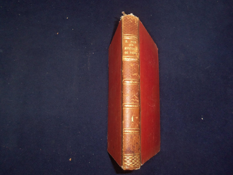 1843 LES MYSTERES DE PARIS VOLUME 1 HARDCOVER BOOK BY E. SUE - FRENCH - KD 8753