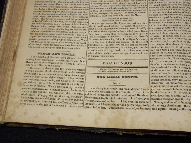 1823-1824 NEW YORK MIRROR AND LADIES GAZETTE BOUND VOLUME NO. 1 - R 89F