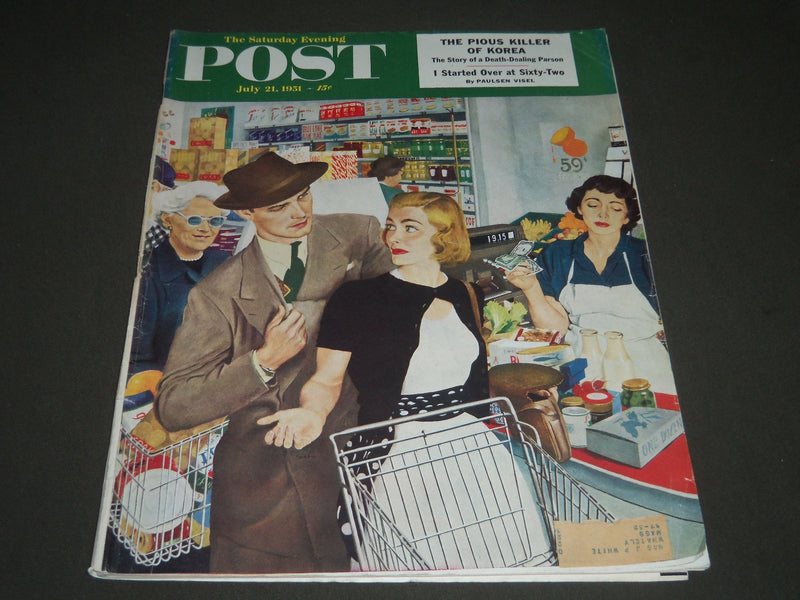 1951 JULY 21 THE SATURDAY EVENING POST MAGAZINE - ILLUSTRATED COVER - SP 1877