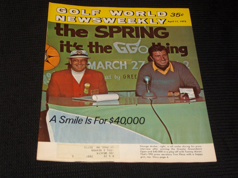 1972 APRIL 11 GOLF WORLD NEWSWEEKLY MAGAZINE - GEORGE ARCHER COVER - E 6088