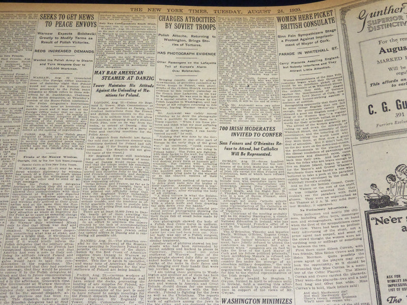 1920 AUG 24 NEW YORK TIMES - U. S. ATHLETES WIN WORLD TITLE AT ANTWERP - NT 8570