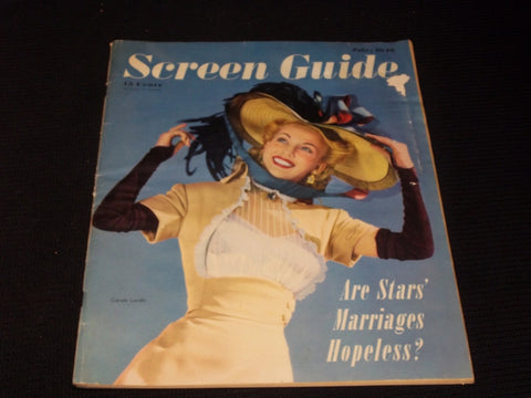 1946 JULY SCREEN GUIDE MAGAZINE - CAROLE LANDIS NICE FRONT COVER - E 2742