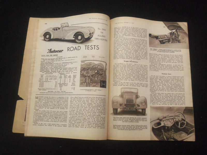 1948 OCTOBER 15 THE AUTOCAR MAGAZINE - AUSTIN - BRITISH - J 7831