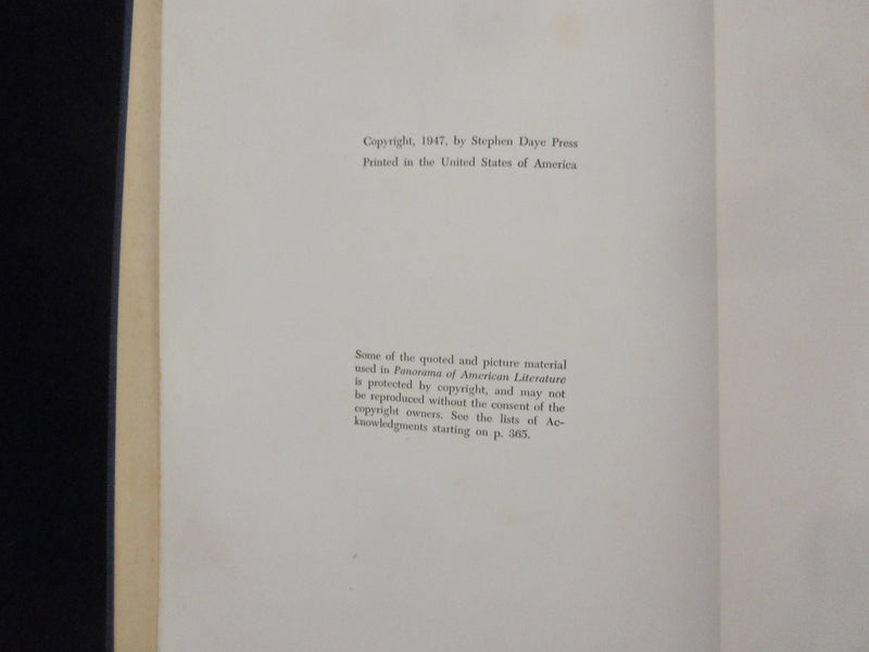 1947 PANORAMA OF AMERICAN LITERATURE HARDCOVER BOOK BY W. TASKER WITHAM- KD 8302