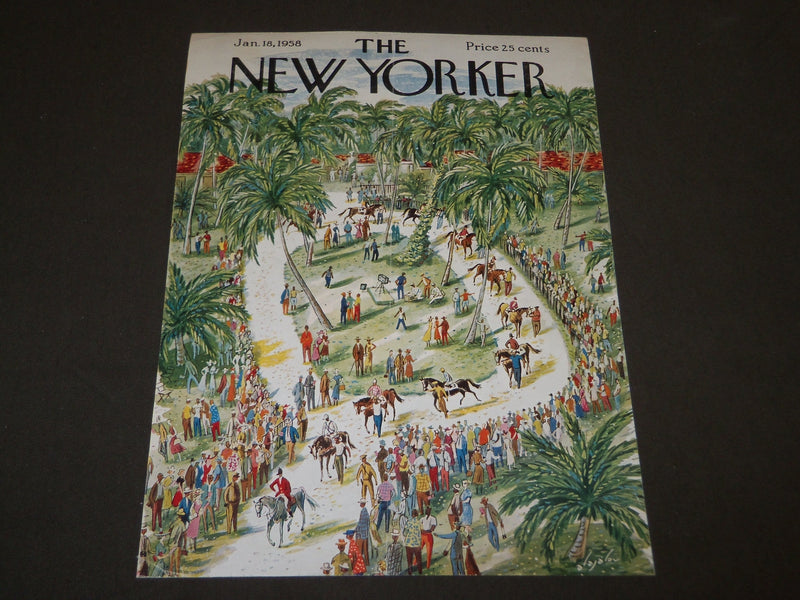 1958 JANUARY 18 NEW YORKER MAGAZINE FRONT COVER ONLY - GREAT ART FOR FRAMING