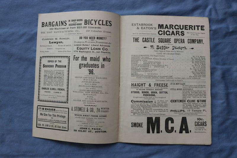 1896 CASTLE SQUARE THEATRE PROGRAM MAGAZINE - LOT OF 13 - BOSTON - K 2729