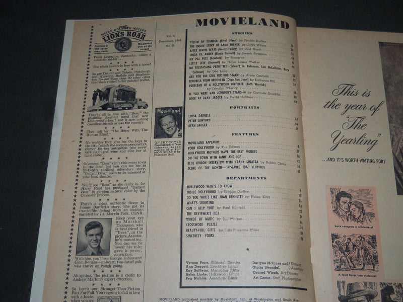 1946 DECEMBER MOVIELAND MAGAZINE - VAN JOHNSON COVER - ST 4985