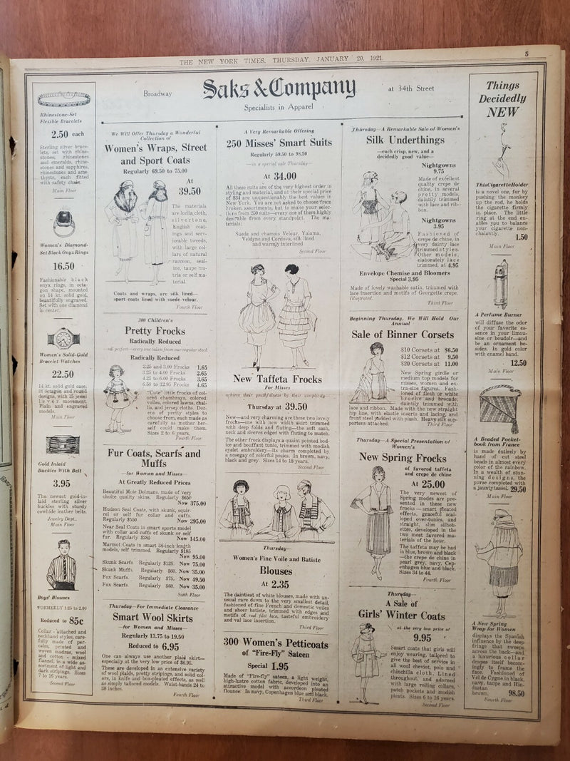 1921 JANUARY 20 NEW YORK TIMES NEWSPAPER - CARPENTER FIGHT IS OFF - NT 8107