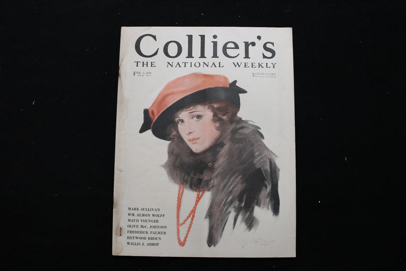 1920 FEBRUARY 7 COLLIER'S MAGAZINE - A WOMAN IN A HAT COVER - E 10970