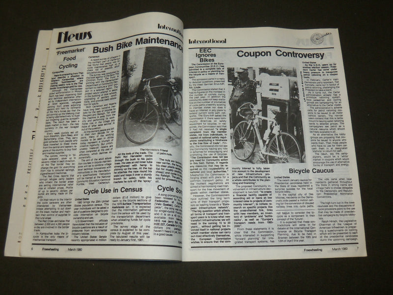 1980 FREEWHEELING UK CYCLISTS MAGAZINES LOT OF 6 ISSUES - O 3253