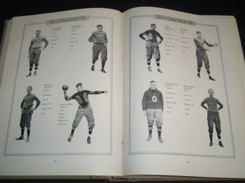 1914 MAKIO THE OHIO STATE UNIVERSITY YEARBOOK - BUCKEYES FOOTBALL - YB 1748