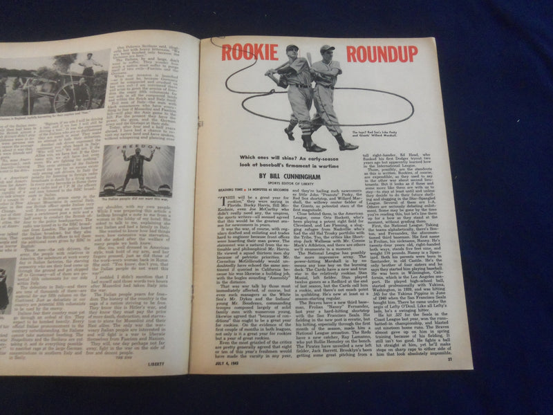 1942 JULY 4 LIBERTY MAGAZINE - GREAT ILLUSTRATED COVER - B 4197O