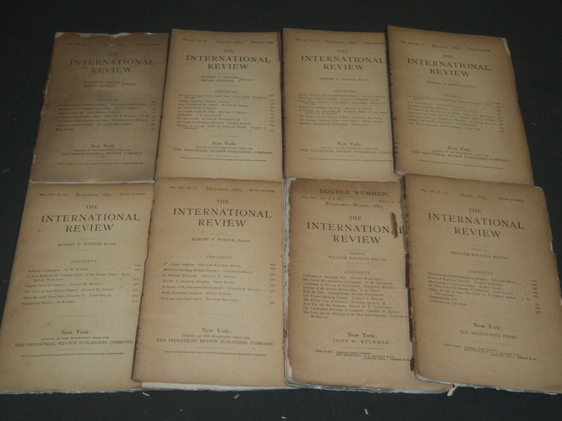 1882-1883 THE INTERNATIONAL REVIEW MAGAZINE LOT OF 8 - GREAT ARTICLES - WR 867