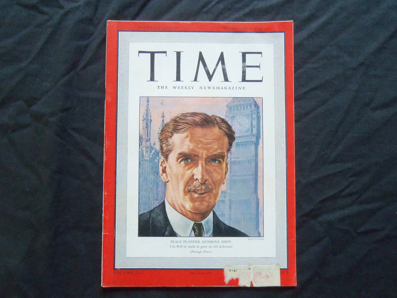 1943 FEBRUARY 8 TIME MAGAZINE - ANTHONY EDEN - T 851