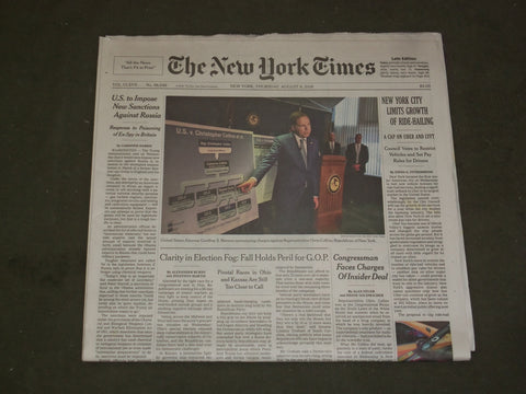2018 AUGUST 9 NEW YORK TIMES - U.S. TO IMPOSE NEW SANCTIONS AGAINST RUSSIA