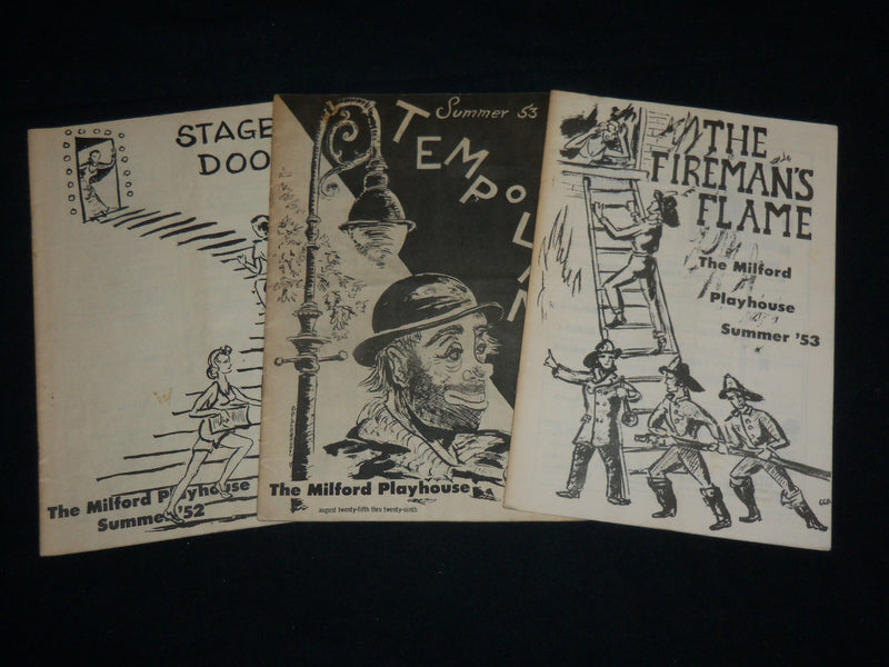 1952-1953 MILFORD PLAYHOUSE THEATRE PROGRAM LOT OF 3 - CONNECTICUT - J 6754