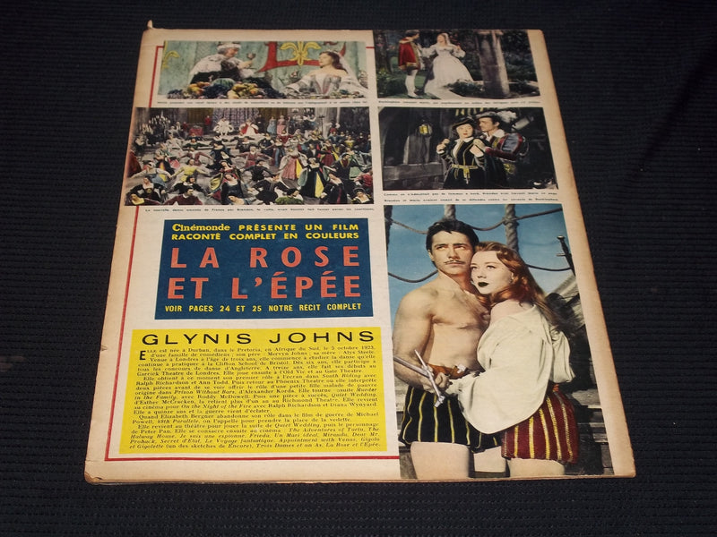 1954 MARCH 26 CINEMONDE MAGAZINE - KERR & LANCASTER COVER - E 24859