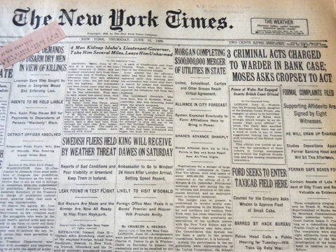 1929 JUNE 13 NEW YORK TIMES - MORGAN COMPLETING $500,000,000 MERGER - NT 6556