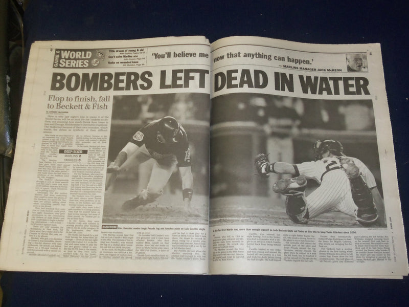 2003 OCT 26 NEW YORK DAILY NEWS NEWSPAPER - MARLINS WIN WORLD SERIES - NP 4083