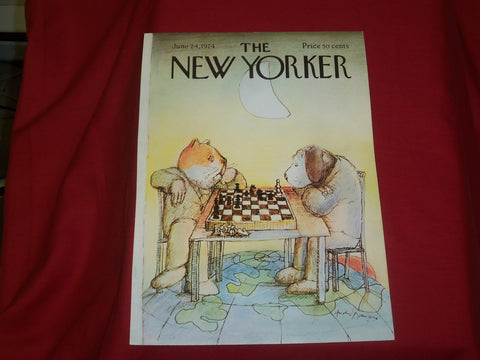 1974 JUNE 24 NEW YORKER MAGAZINE FRONT COVER ONLY - GREAT ART FOR FRAMING
