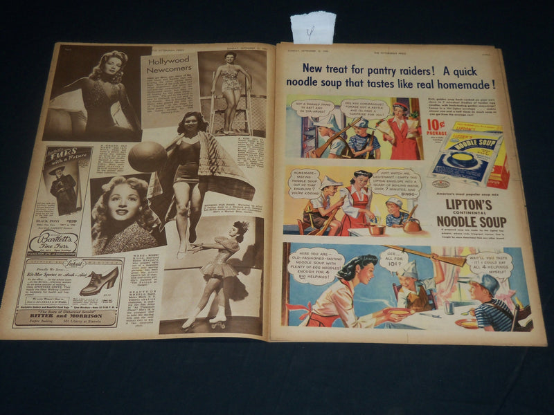 1943 SEPT 12 THE PITTSBURGH PRESS SUNDAY ROTO SECTION - DOROTHY MCGUIRE- NP 4572