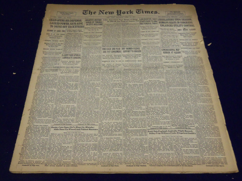 1931 APRIL 11 NEW YORK TIMES - DRY WOMEN PLEDGE SUPPORT TO HOOVER - NT 2222