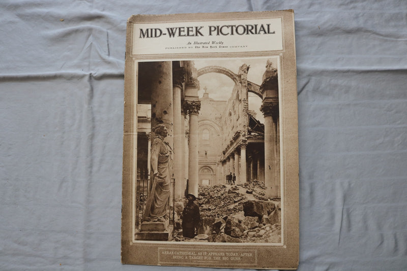 1918 AUG 29 MID-WEEK PICTORIAL MAGAZINE SECTION - ARRAS CATHEDRAL - NP 9237