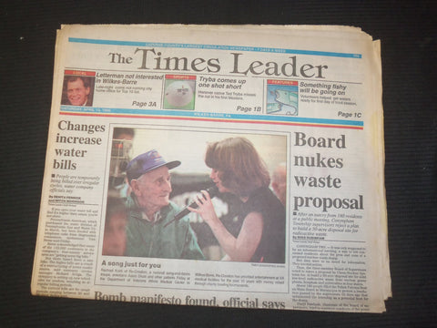 1996 APRIL 13 WILKES-BARRE TIMES LEADER - BOARD NUKES WASTE PROPOSAL - NP 7591