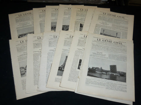 1924-1938 LE GENIE CIVIL FRENCH INDUSTRIES MAGAZINE LOT OF 13 - BRIDGES- NP 5365